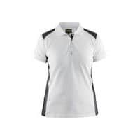 Dames polo piqué White/Dark grey - Blåkläder