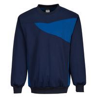 Sweat-shirt ras du cou PW27 Bleu foncé/Bleu fluo - Portwest