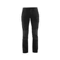 Pantalon maintenance stretch 4D femme noir/jaune fluo - Blåkläder