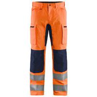 Pantalon haute-visibilité à stretch orange fluo marine - Blåkläder