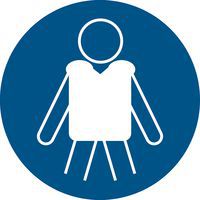 Panneau pictogramme utilisation obligatoire d'un gilet de sauvetage