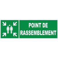 Panneau d'évacuation-secours - Point de rassemblement - Rigide