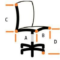 A= 43-49 cmB= 47 cmC= 60 cmD= 42-55 cm