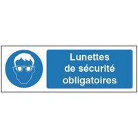 Panneau d'obligation - Port de lunettes de sécurité obligatoire - Rigide