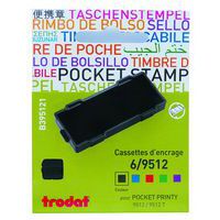 Blisterverpakking 3 zwarte cassettes voor Pocket Printy 9512, 1 regel - Trodat