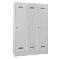 Vestiaire monobloc Medium 400 - Sur socle - Industrie propre - Moraillon porte-cadenas - 3 colonnes