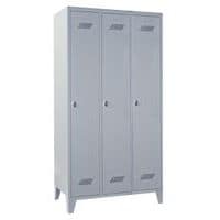 Vestiaire monobloc Medium 300 - Sur pieds - Industrie propre - Moraillon porte-cadenas - 3 colonnes