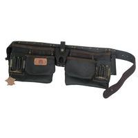 Poche double en cuir tanné avec ceinture - Mondelin