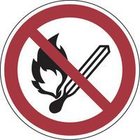 Panneau interdiction - Flamme nue interdite - Aluminium