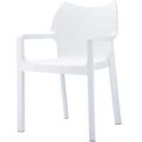 Chaise empilbale DIVA accoudoirs / Blanc