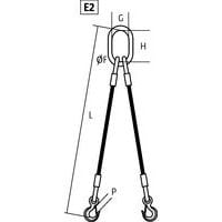 Ø F = Ø anneauG = anneau largeur utile H =anneau hauteur utile P = crochet ouverture L = longueur