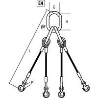 Ø F = Ring ØG = Nuttige breedte ringH = Nuttige hoogte ringP = Haak opening