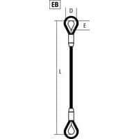 D = boucle largeur utile  E = boucle hauteur utile L = longueur