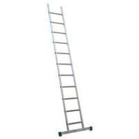 Enkelvoudige aluminium ladder Prima - 11 tot 21 schuine sporten - stabilisatiestang - Facal