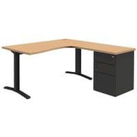 Bureau compact avec caisson