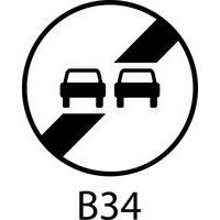 Panneau de signalisation - B34 - Fin d'interdiction de dépasser