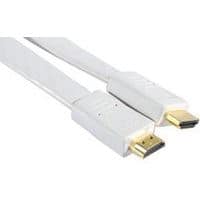 Cordon HDMI haute vitesse plat blanc- 1m