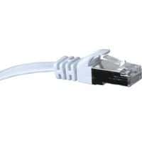 Cordon RJ45 plat catégorie 6 U/FTP snagless blanc - 7,5 m