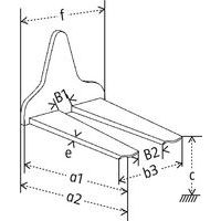 a1 = Profondeur utilea2 = Profondeur hors toutb2 = Largeur min.b3 = Largeur max. c = Hauteur de construction min.e = Hauteurf = Largeur hors-tout