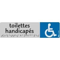 Braillebord met pictogram 45 x 170 mm - Invalidentoilet