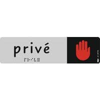 Braillebord met pictogram 45 x 170 mm - Privé