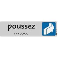 Braillebord met pictogram 45 x 170 mm - Duwen