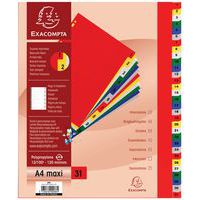 tabblad in gekleurd PP - 1-31 - A4 MAXI - Exacompta