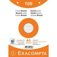 Steekkaart bristol ruit 5x5 geperforeerd 148x210mm Exacompta