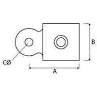 Buisgrootte 	A 	B	CØ 27 mm 	56 	39	10Ø 42 mm 	75 	45	10Ø 48 mm 	75 	45	10