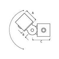 Taille du tube	A 	B	CØ 27 mm 	34	25 	56Ø 42 mm 	45	25 	75Ø 48 mm 	53	25 	75