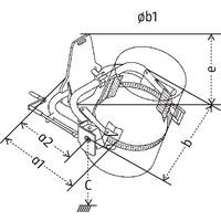 a1 = Profondeur hors touta2 = Profondeur utileb = Largeur hors toutb1 = Ø maxic = hauteur de levée maxie = Hauteur