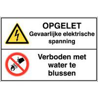 Panneau de danger combiné - Opgelet gevaarlijke elektrische spanning (attention tension électrique en néerland