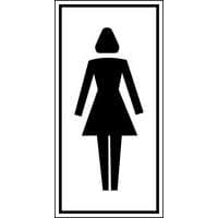 Pictogramme de signalisation noir et blanc - adhésif - Femme