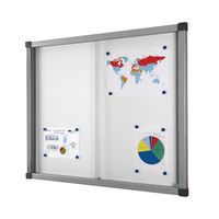 Vitrine d'intérieur Cube - Fond aluminium - Porte en verre de sécurité