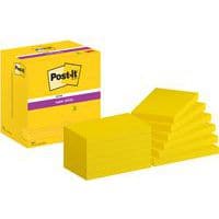 Memo Super Sticky Post-it® 76x127 mm, 12 blokken geel