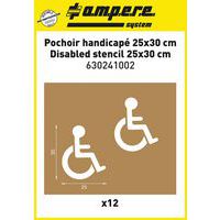 Pochoirs en carton huile handicape 25x30cm - Ampere System