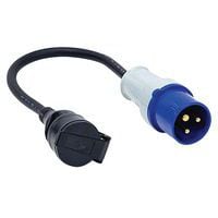 Adapter Manutan Expert 3-fasen naar 2-fasen NF, Intensiteit: 16 A, Spanning: 250 V, Aantal contactdozen: 2