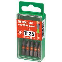 Set van 5 schroevendraaierbits T25 voor T-Star Plus schroeven (TX) - Spax