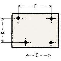 Hartafstand bevestigingsgaten:F = BK = H