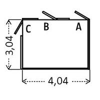 Emplacement des portes A, B ou C à préciser à la commande. Les portes s’ouvrent uniquement vers l’extérieur. Dimensions hors tout en m.