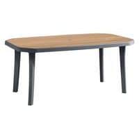 Tafel Miami 100 x 165 cm - antraciet - houtdecor - Grosfillex