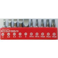 Jeu 10 embouts vissage pour materiaux durs fente - torx