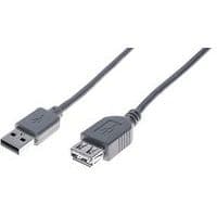 Verlengkabel USB 2.0 A en A grijs eco - 1,8 m