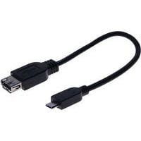 Kabel USB OTG 2.0 micro B en type A (m/v) zwart