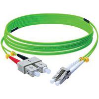 Duplex jumper 2,0 mm OM5 SC-UPC/LC-UPC groen - 1 m