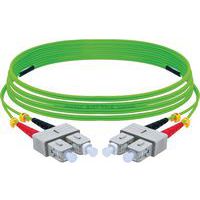 Duplex jumper 2,0 mm OM5 SC-UPC/LC-UPC groen - 1 m