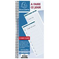 Carnet spiralé 29,7x14cm - à faire ce jour - 125 feuilles