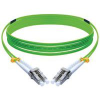 Duplex jumper 2,0 mm OM5 LC-UPC/LC-UPC groen - 10 m