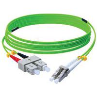 Duplex jumper 2,0 mm OM5 SC-UPC/LC-UPC groen - 3 m