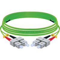 Duplex jumper 2,0 mm OM5 SC-UPC/LC-UPC groen - 3 m